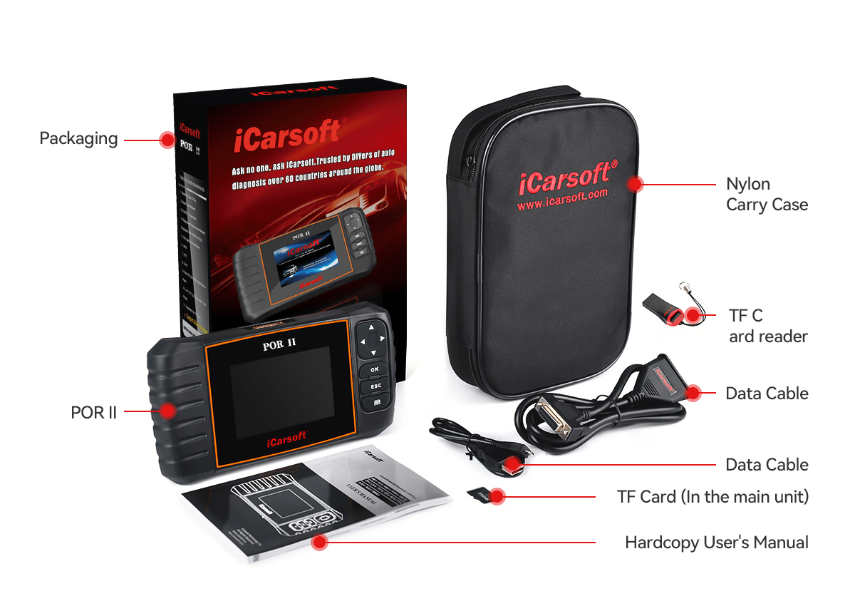 iCarsoft POR II Obd2 Scanner for Porsche