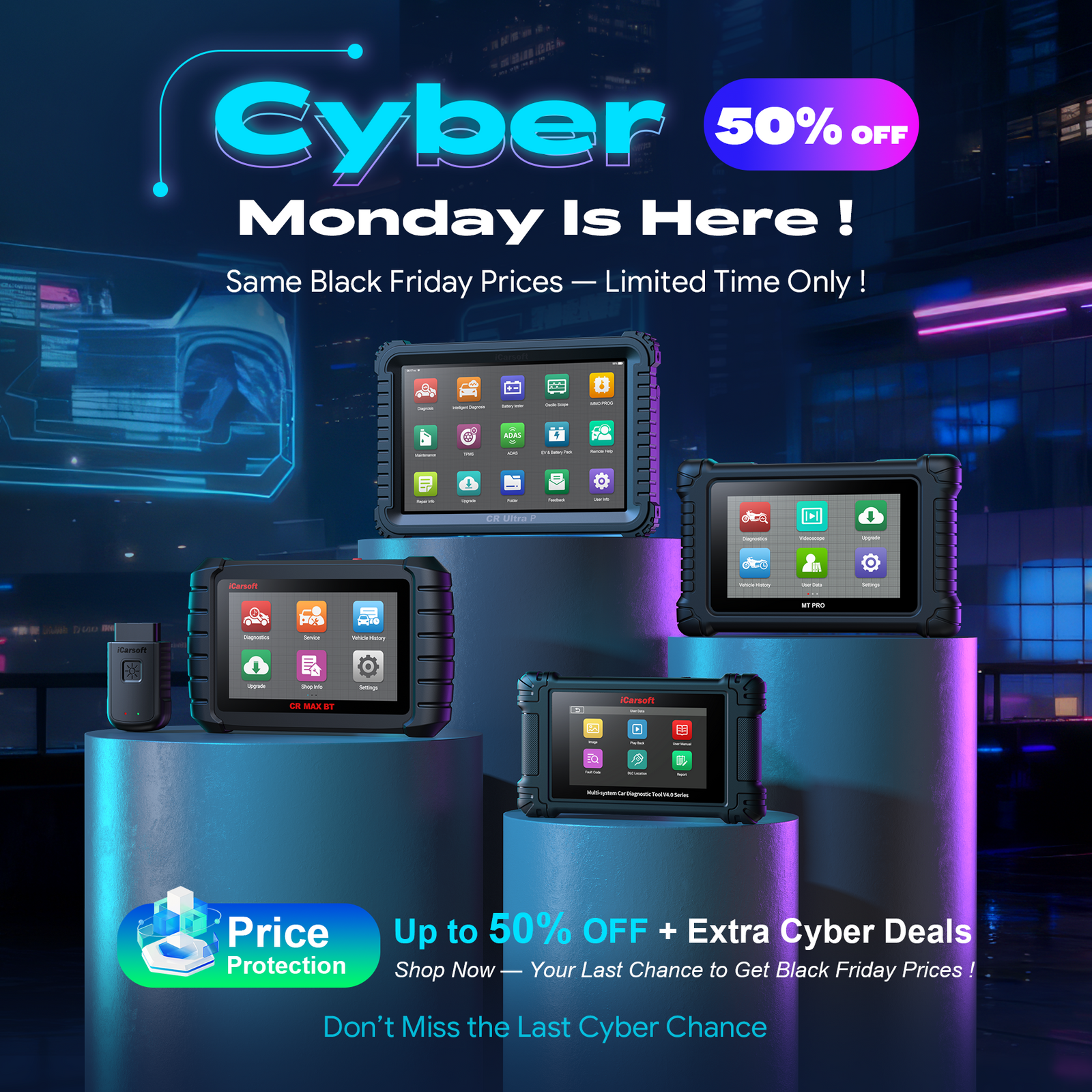 The Final Countdown: iCarsoft's Cyber Monday Sale with UP TO 50% OFF!