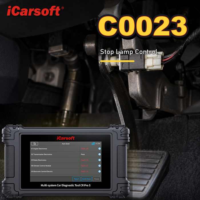 C0023 stop lamp control and brake signal diagnosis and repair guide