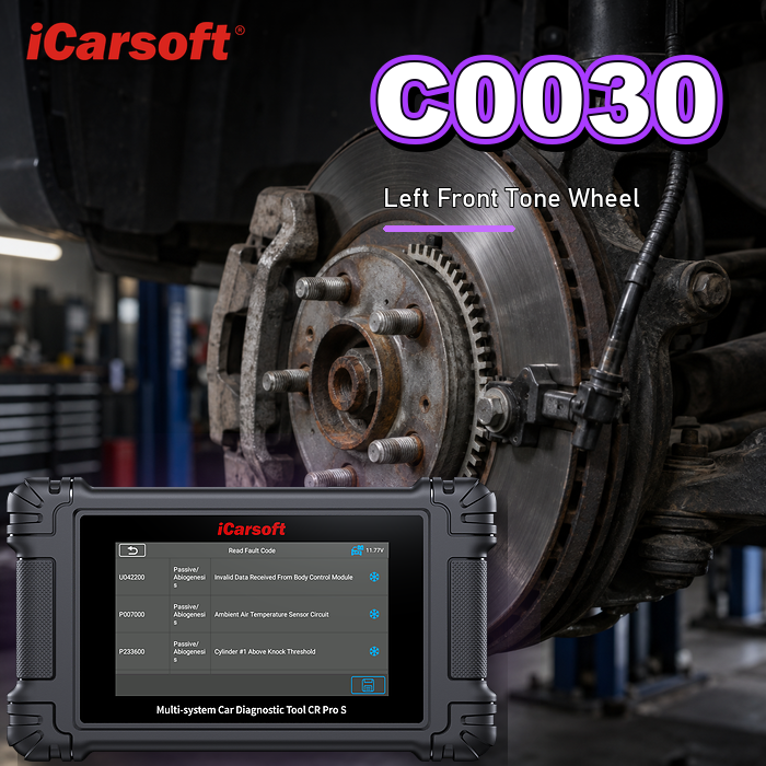 C0030 left front tone wheel and ABS signal diagnosis and repair guide