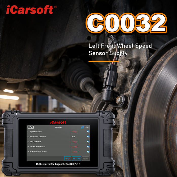 C0032 left front wheel speed sensor supply diagnosis and repair guide