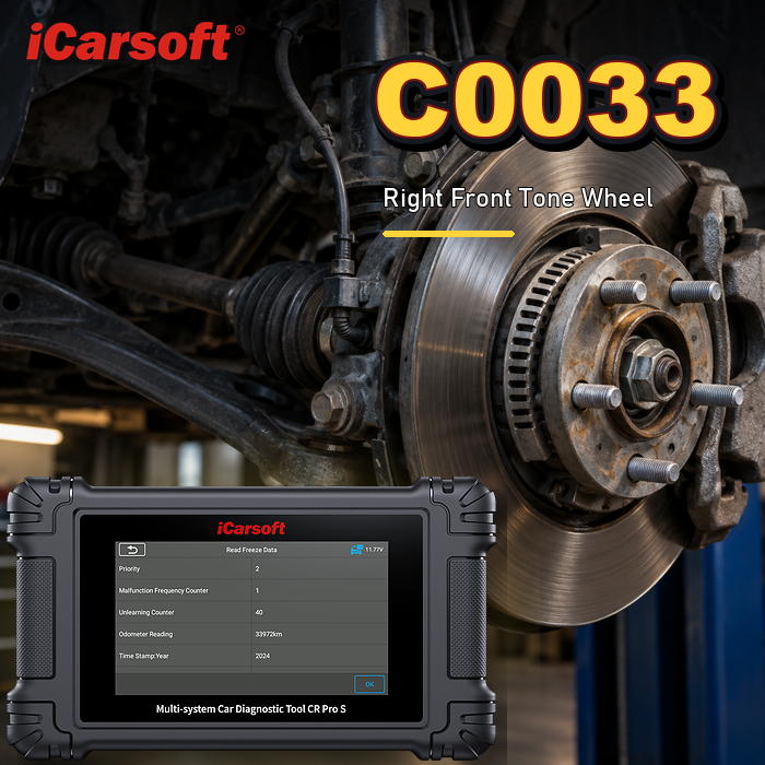 C0033 right front tone wheel diagnosis and repair guide