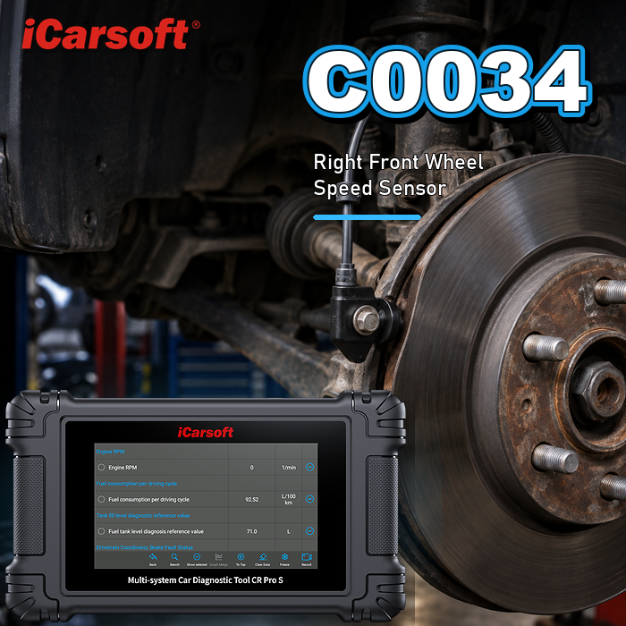 C0034 right front wheel speed sensor diagnosis and repair guide
