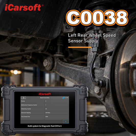 C0038 left rear wheel speed sensor supply diagnosis and repair guide
