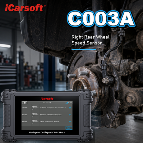 C003A right rear wheel speed sensor diagnosis and repair guide