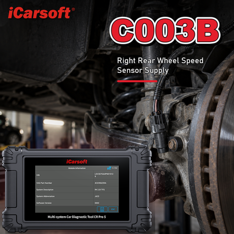 C003B right rear wheel speed sensor supply diagnosis and repair guide
