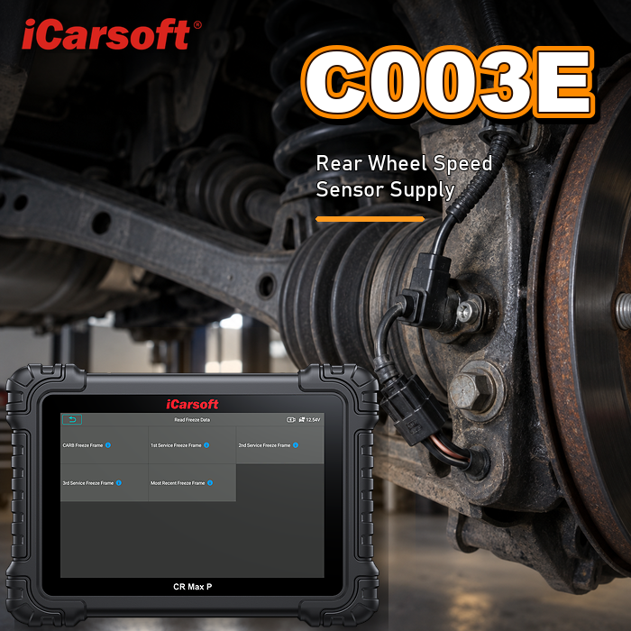 C003E rear wheel speed sensor supply diagnosis and repair guide