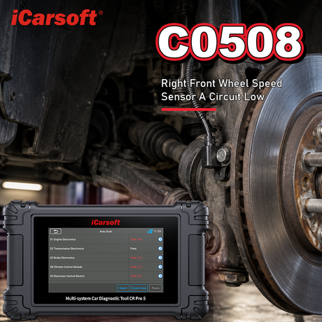 C0508 right-front wss circuit low checks diagnosis and repair guide