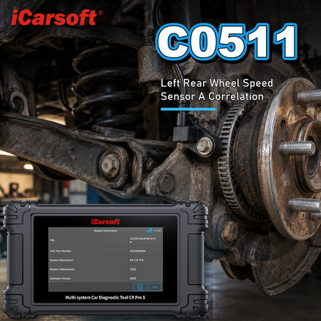 C0511 left rear wheel speed sensor correlation diagnosis and repair guide