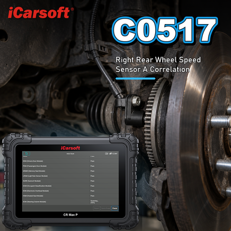 C0517 right rear wheel speed sensor correlation diagnosis and repair guide