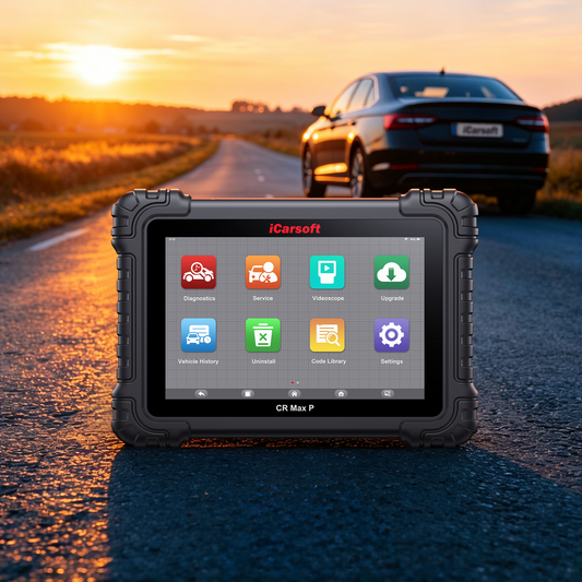 iCarsoft CR Max P bi-directional OBD2 scanner — diagnose P0045 turbocharger boost control solenoid faults