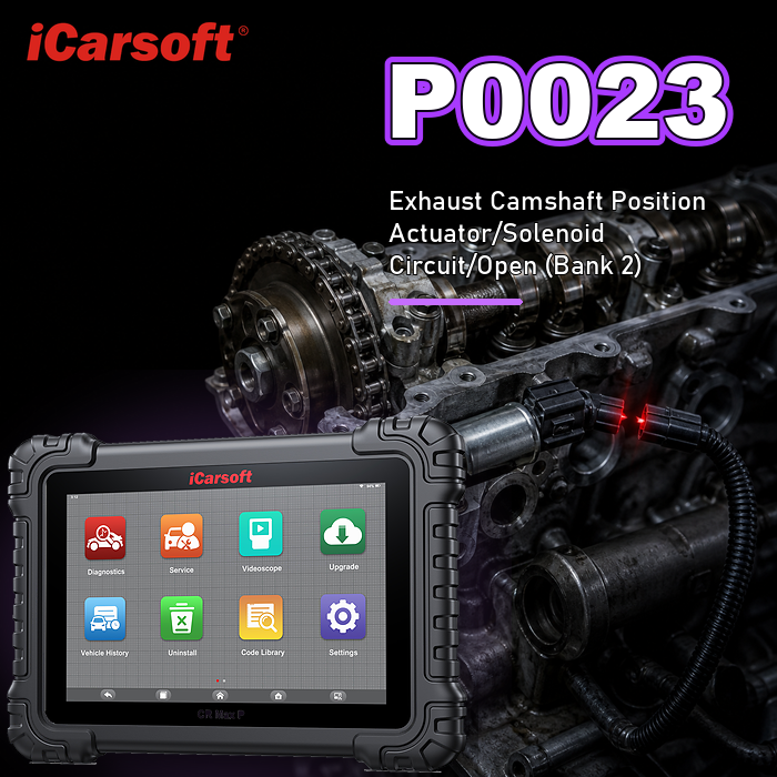 P0023 exhaust camshaft actuator circuit bank 2 diagnosis and repair guide