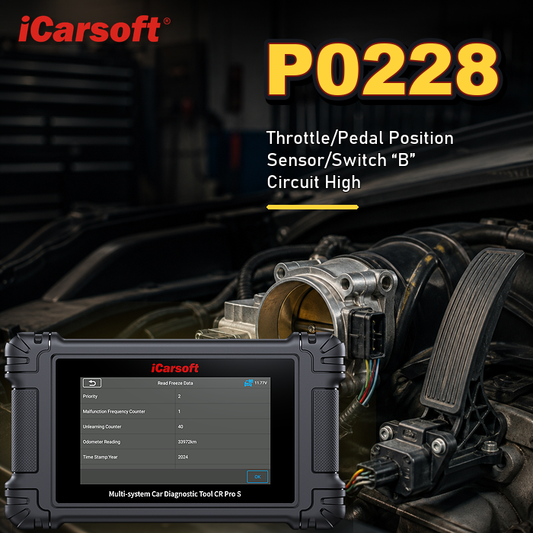 P0228 throttle pedal position sensor C circuit high diagnosis and repair guide