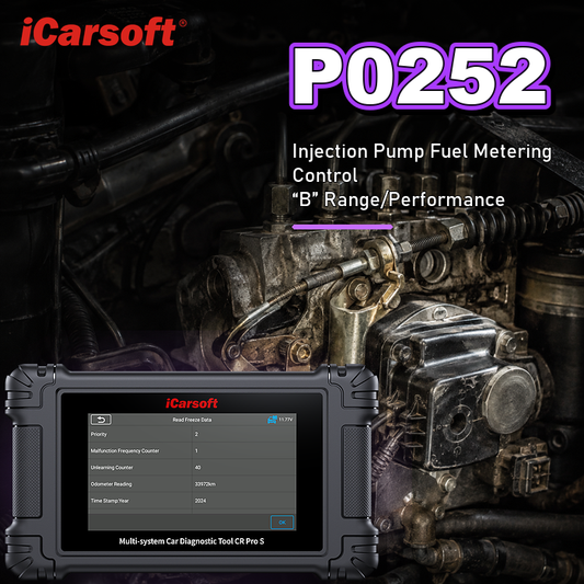 P0252 injection pump fuel metering control A range performance diagnosis and repair guide