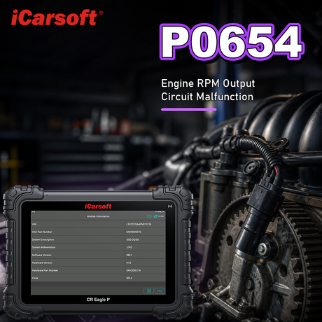 P0654 engine RPM output circuit open diagnosis and repair guide