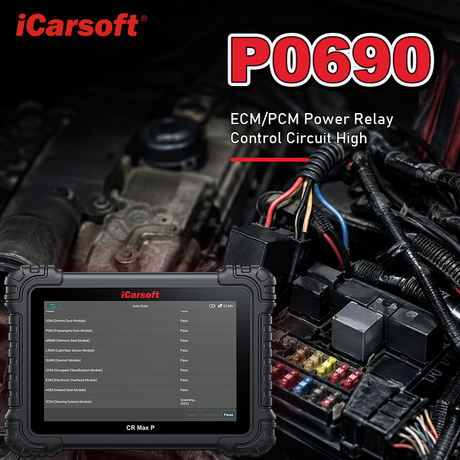 P0690 ECM PCM power relay control circuit high diagnosis and repair guide