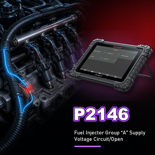 iCarsoft CR Eagle P scanning a P2146 fuel injector Group A supply voltage circuit/open fault