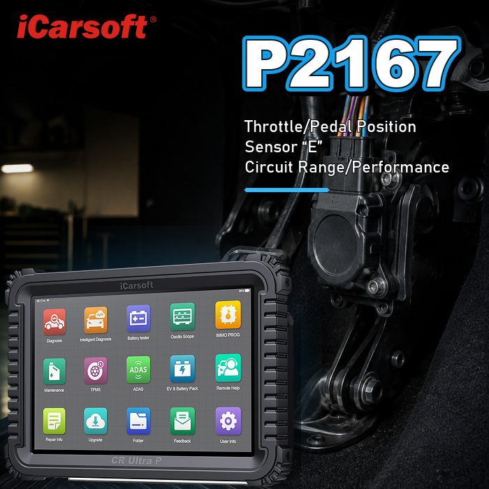 P2167 throttle or pedal position sensor E range performance diagnosis and repair guide