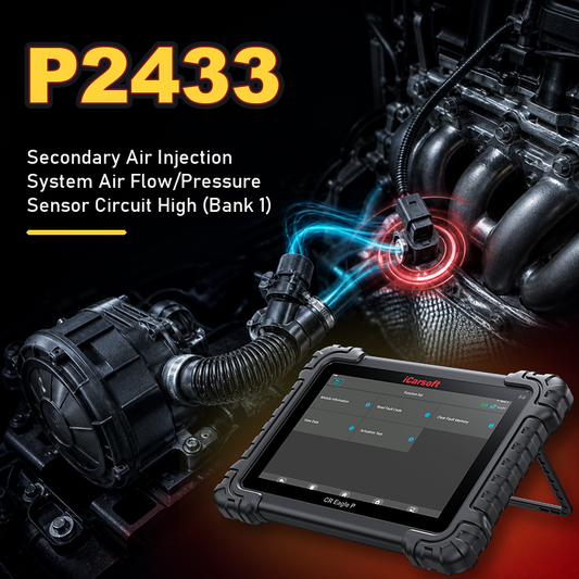 iCarsoft CR Eagle P diagnostic scanner for P2433 secondary air injection sensor circuit testing