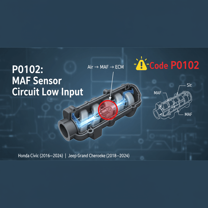 P0102: Mass Air Flow (MAF) Sensor Circuit Low Input in Honda Civic & Jeep Grand Cherokee
