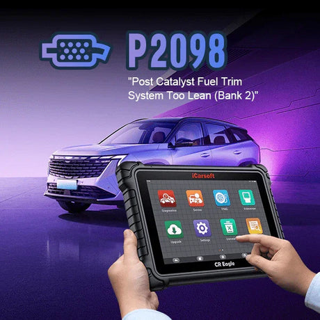 P2098: Post Catalyst Fuel Trim System Too Lean (Bank 2) - In-Depth Analysis and Practical Solutions - iCarsoft-us