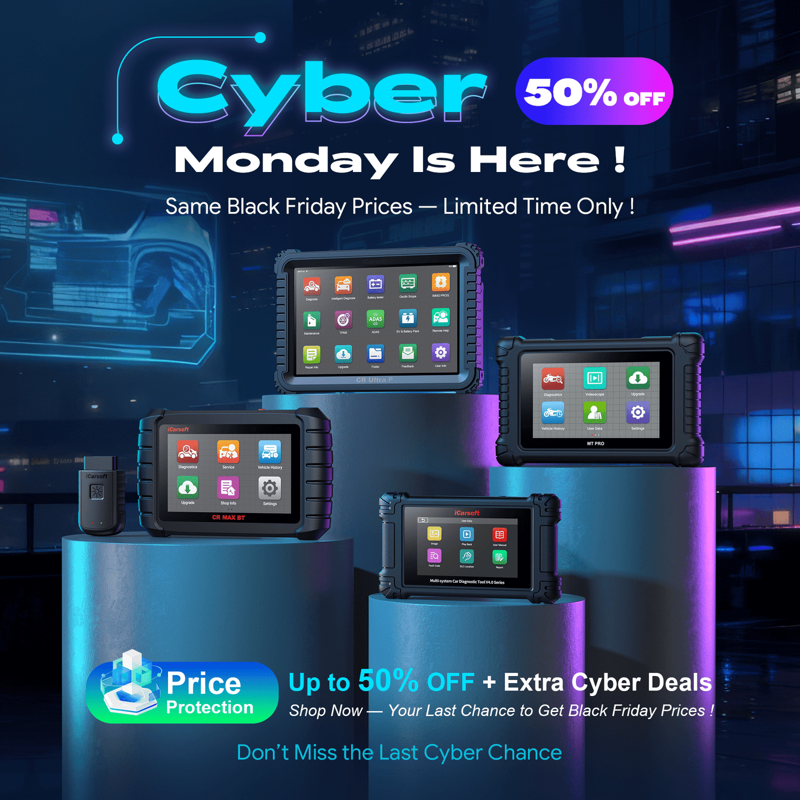 The Final Countdown: iCarsoft's Cyber Monday Sale with UP TO 50% OFF! - iCarsoft Official Store