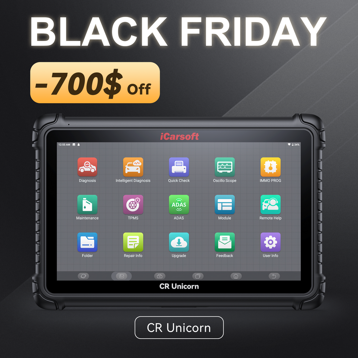 iCarsoft CR Unicorn OE-Level Professional Automotive Car Diagnostic Tool