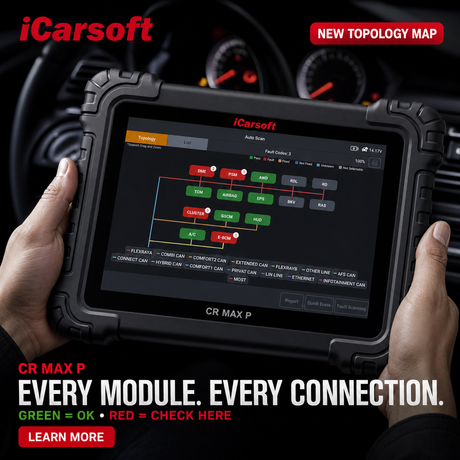 iCarsoft CR Max P — Bi-Directional Scan Tool with Topology Mapping for 58 Car Brands