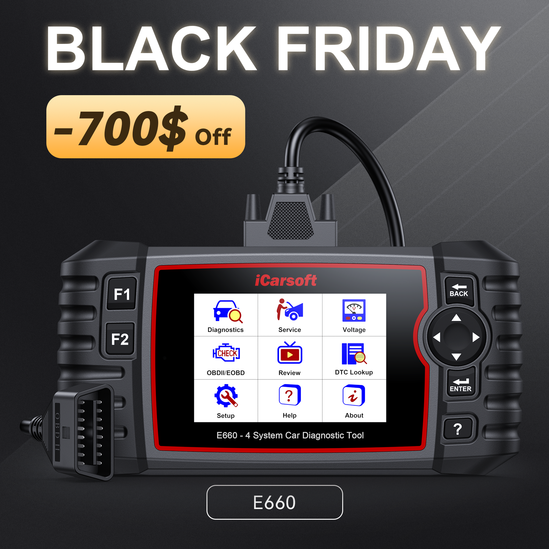 iCarsoft E660 2025 Version 4 Systems OBD2 Scanner