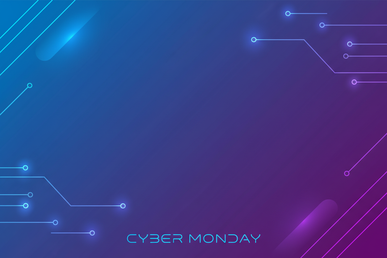 Cyber Monday霓虹蓝紫背景