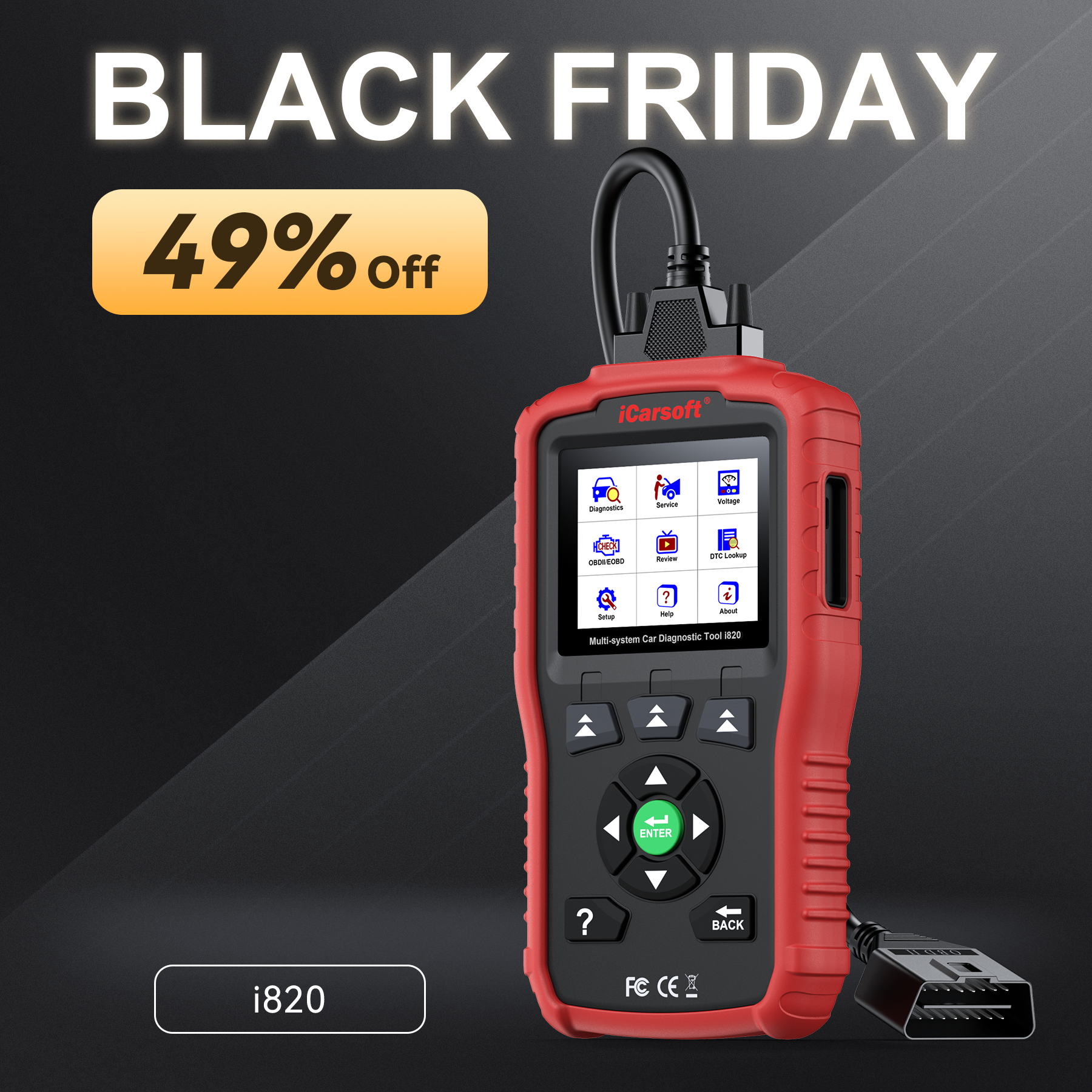 iCarsoft i820 OBDII/EOBD/CAN Diagnostic Tool