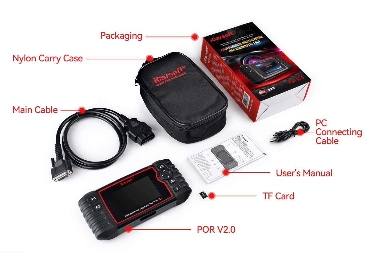 iCarsoft POR V2.0 Car Diagnostic Tool For Porsche