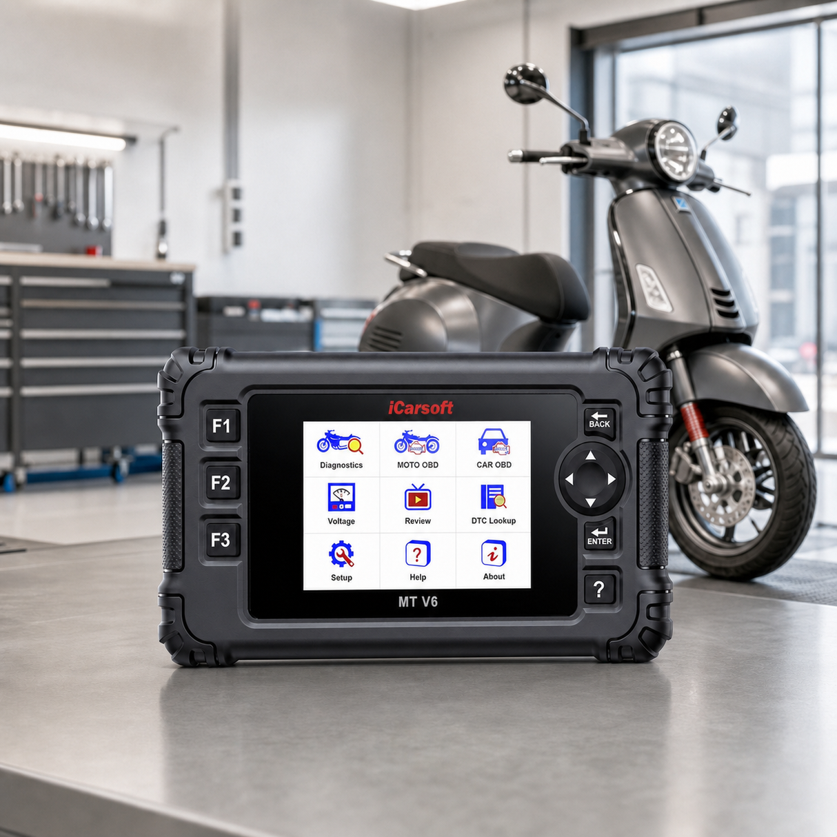 iCarsoft MT V6 Motorcycle Diagnostic Tool for Piaggio